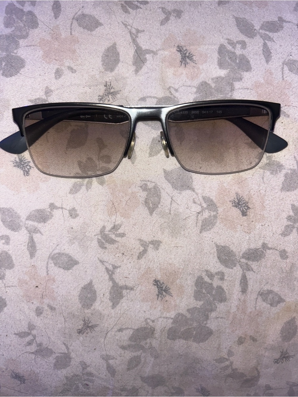 Men's Rectangular glasses - Gunmetal Frame with blue arms by RayBan